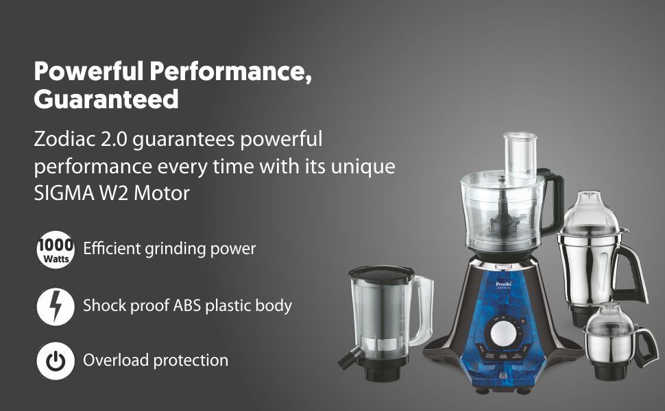 Preethi Zodiac 2.0 Mixer Grinder with 1000 Watts Vijay Sales